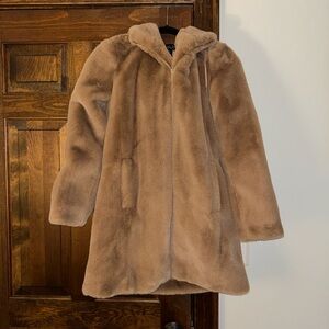 NWT Rachel Zoe Fur Hooded Coat